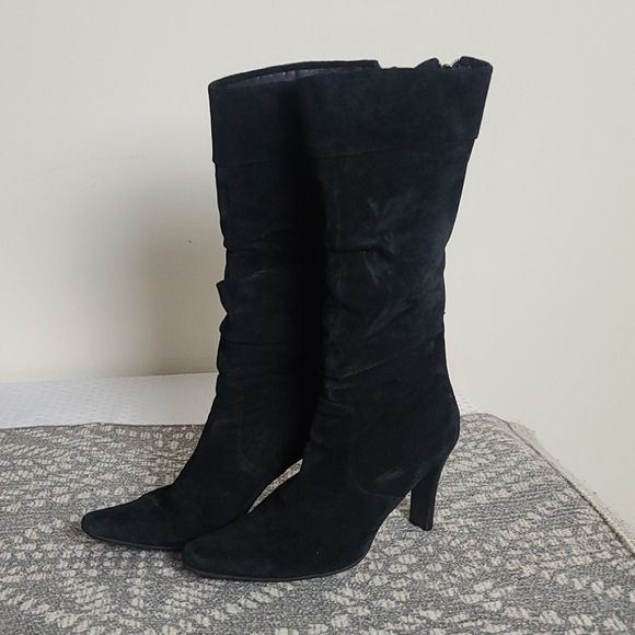 White Mountain velvety black heeled boots - Picture 3 of 7